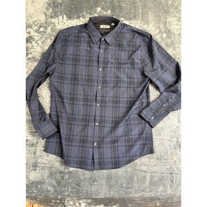 Kenneth Cole Reaction Mens Long Sleeve Plaid Shirt XL Gray Button-Up